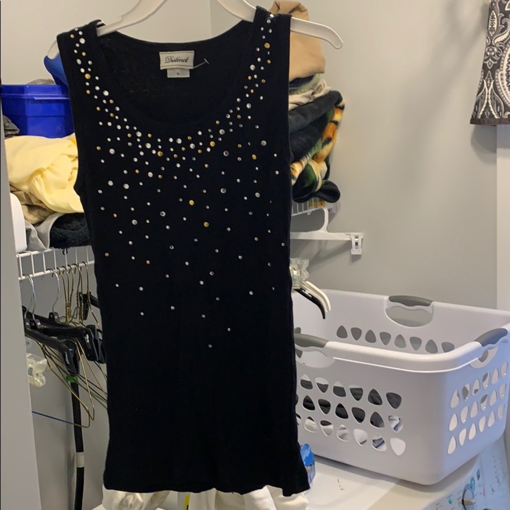 Black tank top with gems